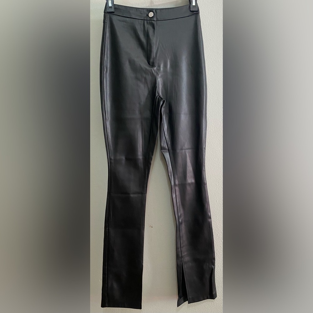 Black Faux Leather Pants by NA-KD